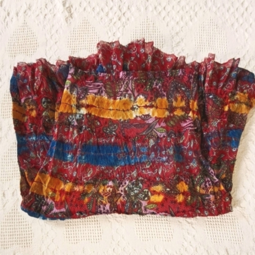 NWOT SOLITAIRE Mixed Patterned BOHO maxi skirt